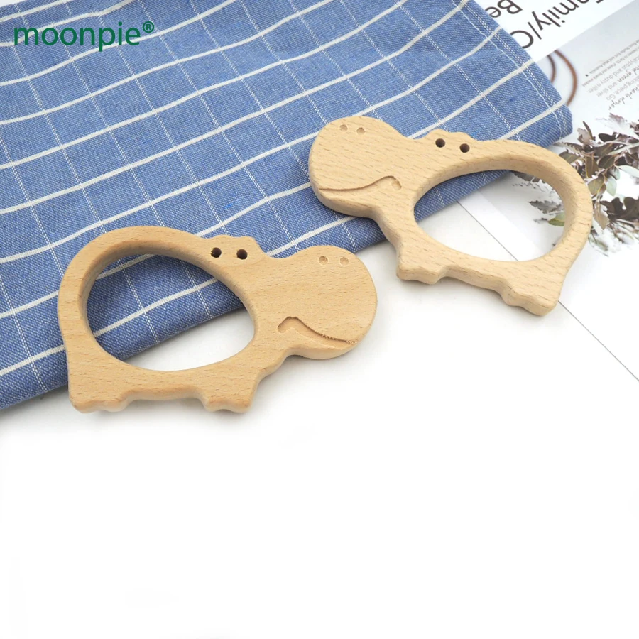 

20pcs x DIY Organic beech hippo teether nursing toy 3 inch DIY fitting Handcrafted FINDING baby gift EA331c