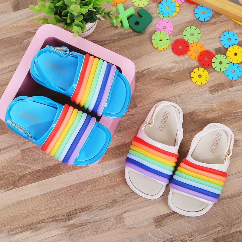 Мини Melissa 2019 детские сандалии с героями мультфильмов радуги детская обувь для