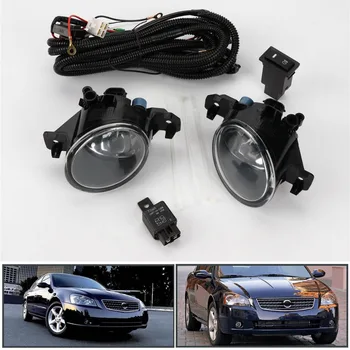 

TAIHONGYU Pair Clear Front Bumper Fog Lights Lamp Set w/Switch Cable Wire fit for Nissan Altima JDM 2005-2006
