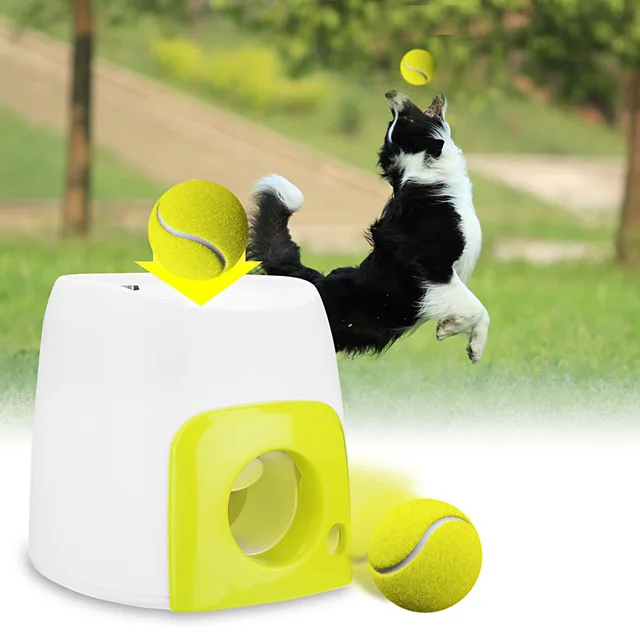 

PP resin Pet Dog Toy Automatic Interactive Ball Launcher Tennis Ball Throwing Machine Launching with ball Dog TrainingTool