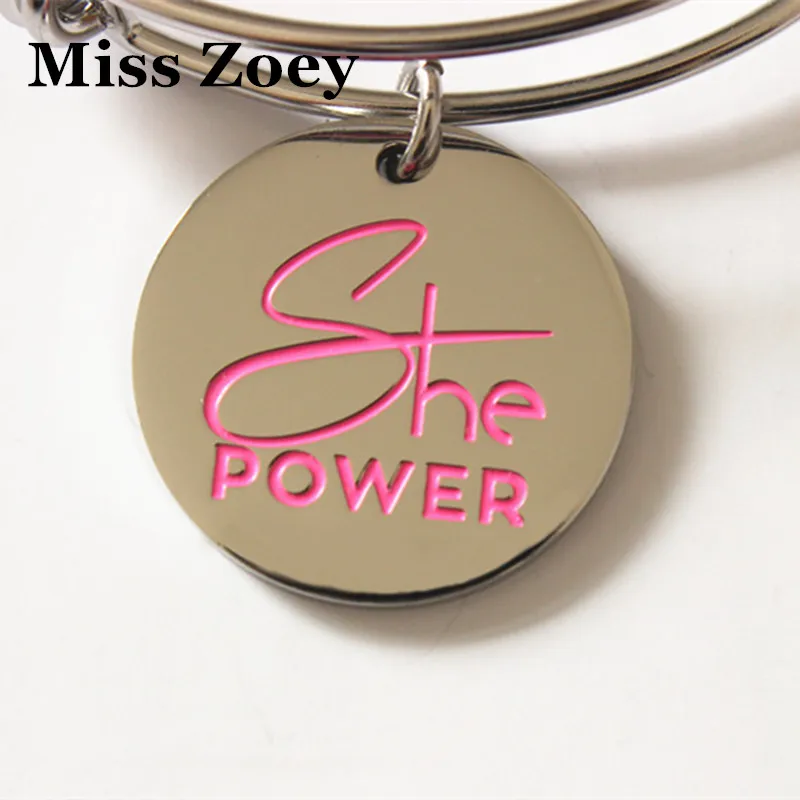 PBR217(1) 25 мм буквы She Power эмалированные Подвески с изображением рака молочной железы