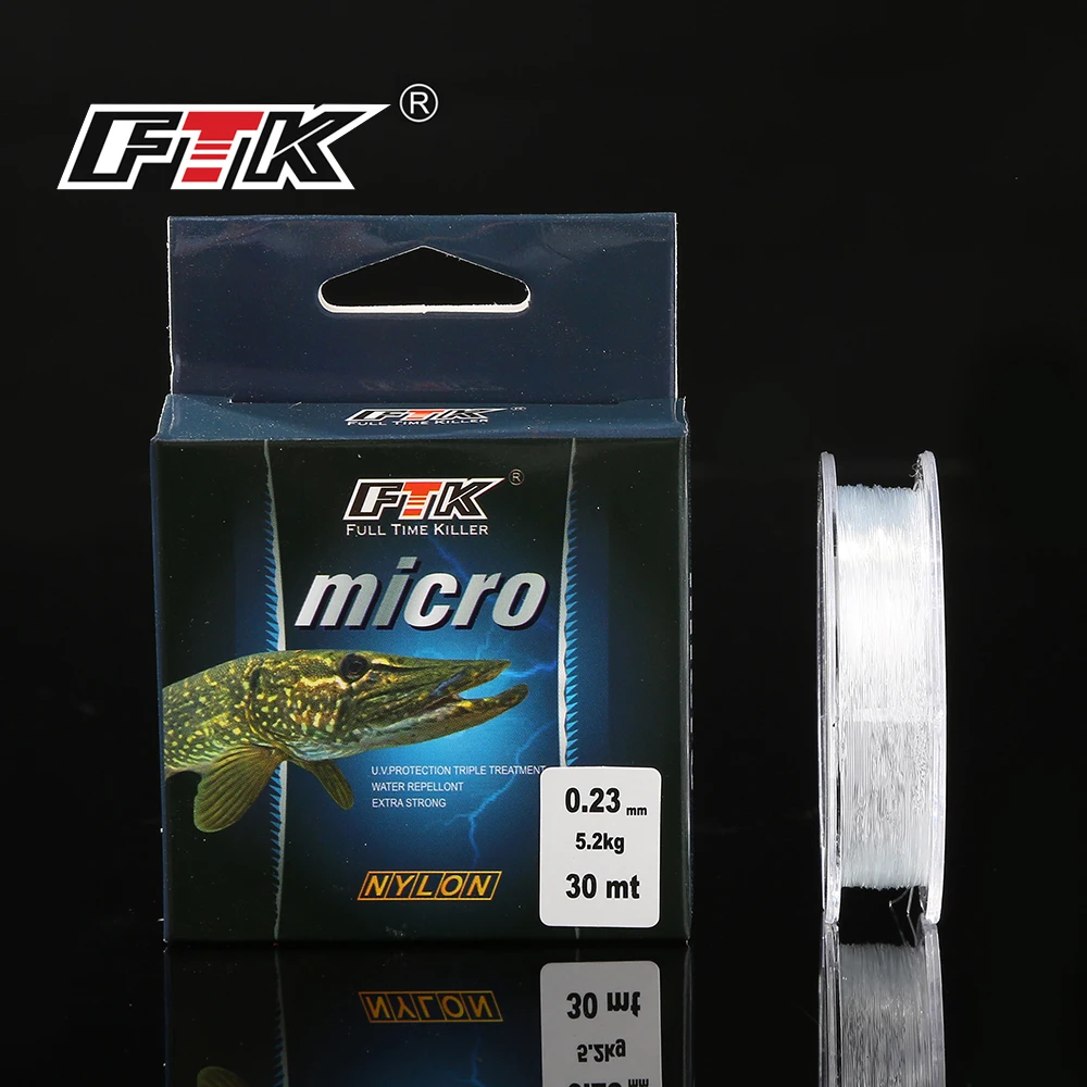 FTK Ice Fishing Nylon Line 30M 2.9-12.5LB 1.3-5.7kg 0.08-0.25 DIA/MM Fishing Line Transparent For Carp Wire Winter Ice Nylon