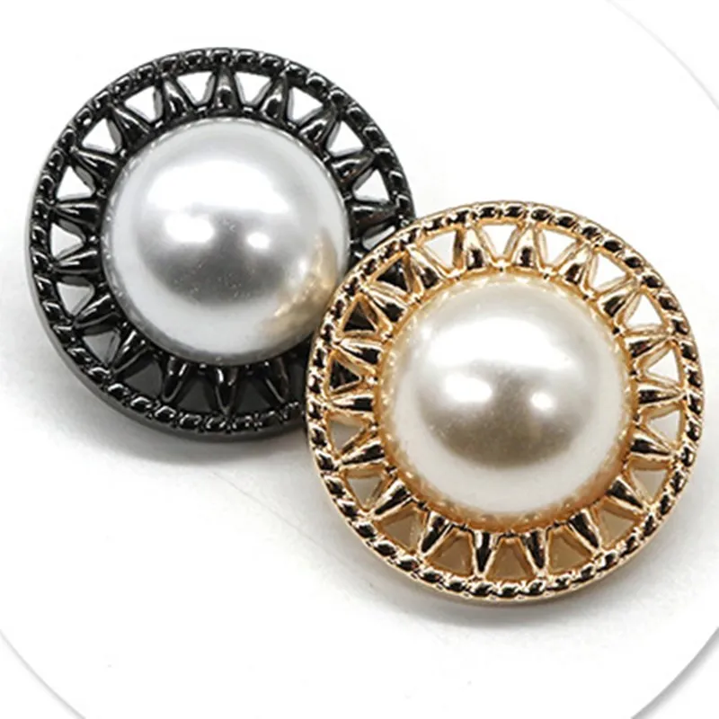 

10pcs fashion coat windbreaker metal button high-end women's three-dimensional pearl button sewing DIY shirt coat buckle