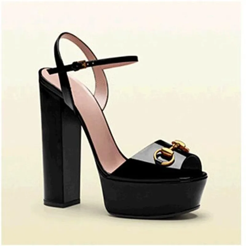 

SHOFOO shoes,Beautiful fashion free shipping, 14.5 cm high-heeled sandals, women's sandals, thick-heeled sandals. SIZE: 34-45