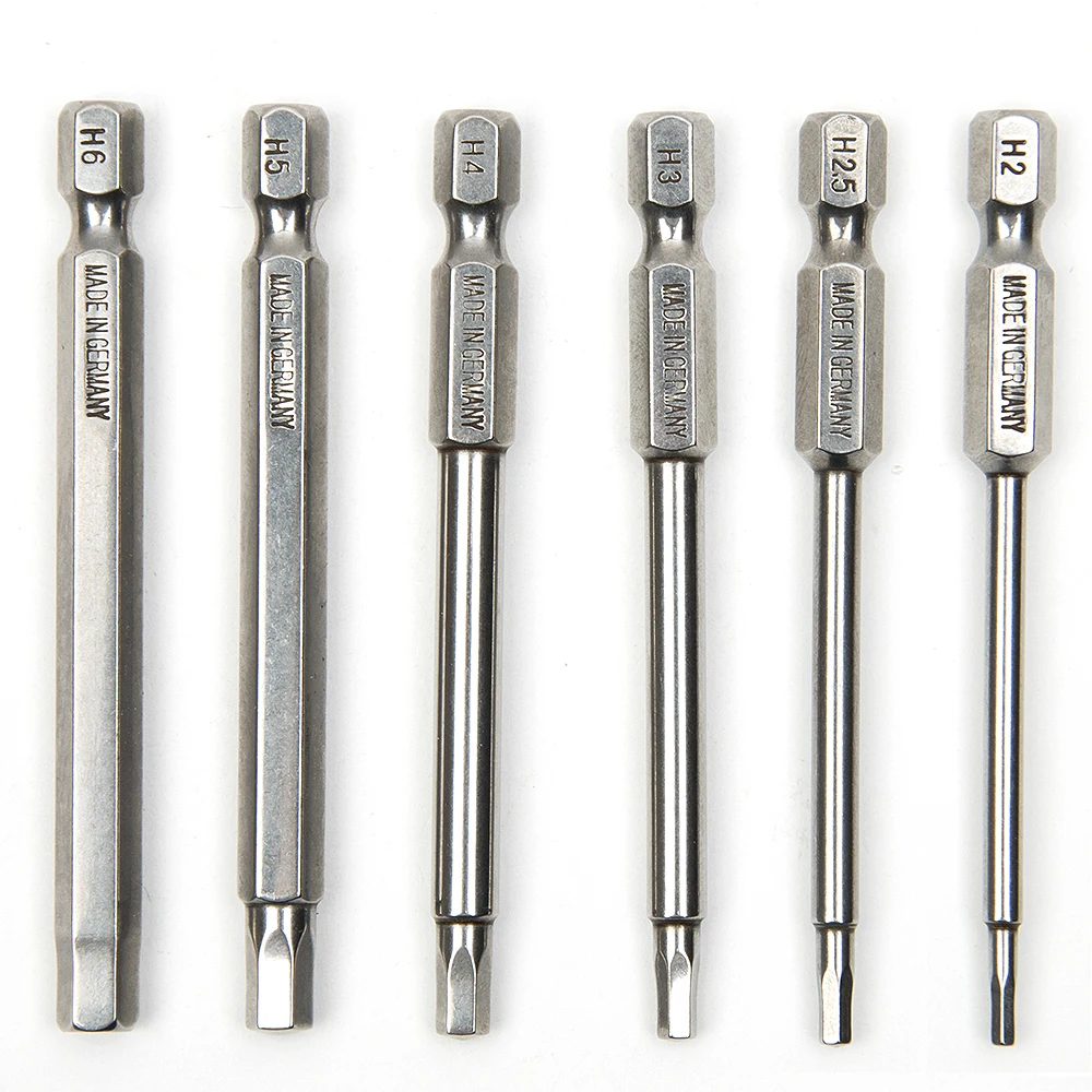 6pcs 75mm S2 Steel Inner Hexagon Head Drill Screwdriver Set