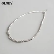 OLOEY, простой, 2 мм, бусины, ножные браслеты для женщин, настоящее 925 пробы, серебро, ножной браслет, ювелирные изделия для ног, браслет, изысканные, вечерние, ювелирные изделия YMA032