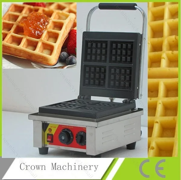 Stainless Steel Industrial 4 Slices Rectangle Waffle Maker For Sale