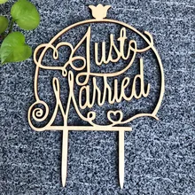 "молодожены" Свадебный торт Топпер деревянный свадебный торт Топпер деревенском Свадебные украшения пользовательские торт Топпер