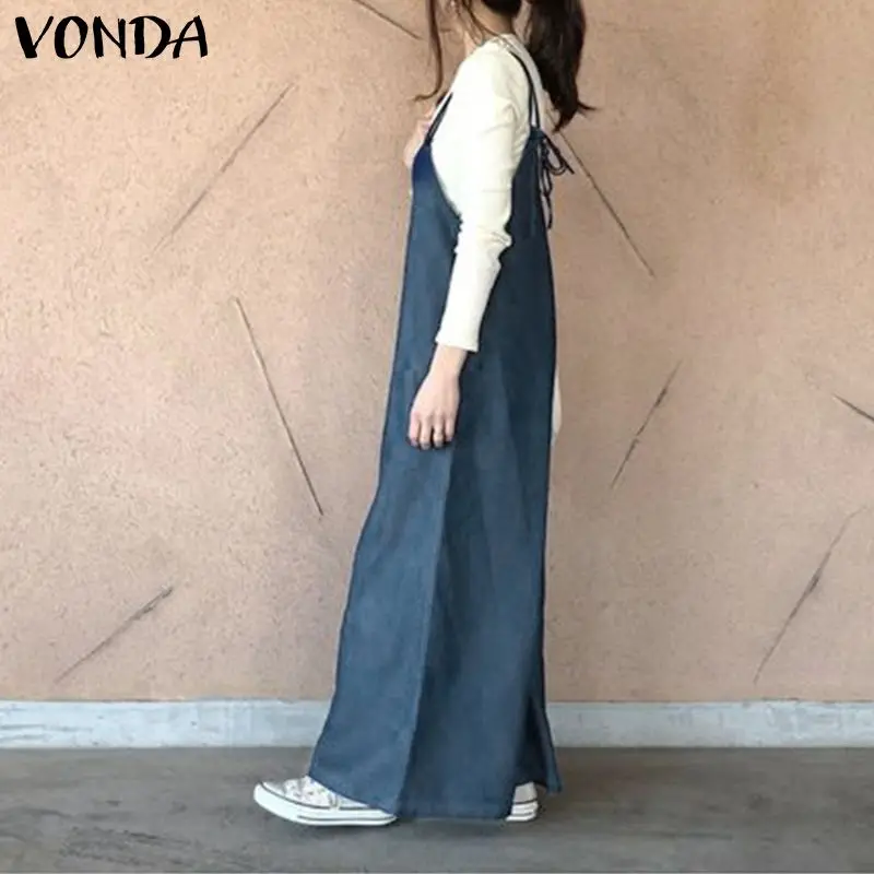 Летние комбинезоны Для женщин Свободные Комбинезоны VONDA Повседневное V образным вырезом комбинезон Macacao Feminino топ с лосинами плюс Pantalon 5XL