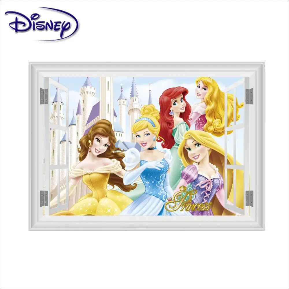 Disney детская комната стикер принцесса маленькая девочка Наклейка для спальни прикроватный фон украшение стикер с рисунком из мультфильма