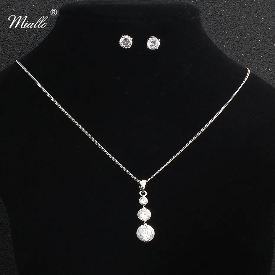 

Miallo Fashion Zircon Stone Metal Alloy Bridal Women Jewelry Sets Bridesmaids Jewelry Accessories Necklaces & Pendants Earrings