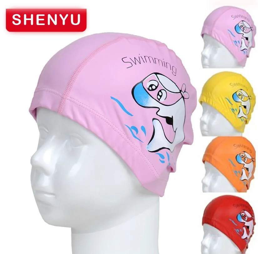 Children Ear protection swim cap water proof hat elastic free size good