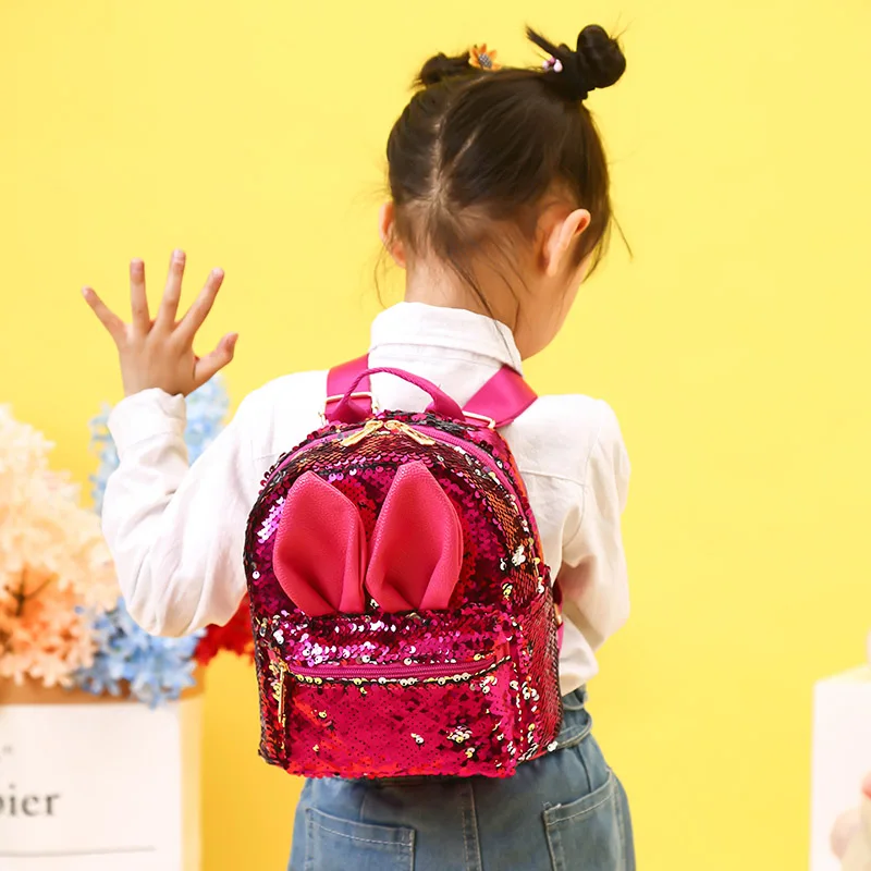 Портативный Для женщин украшенная сияющими блестками рюкзак для девочек маленькие школьные сумки для детей рюкзак для девочек-подростков Для женщин небольшая дорожная сумка Mochila