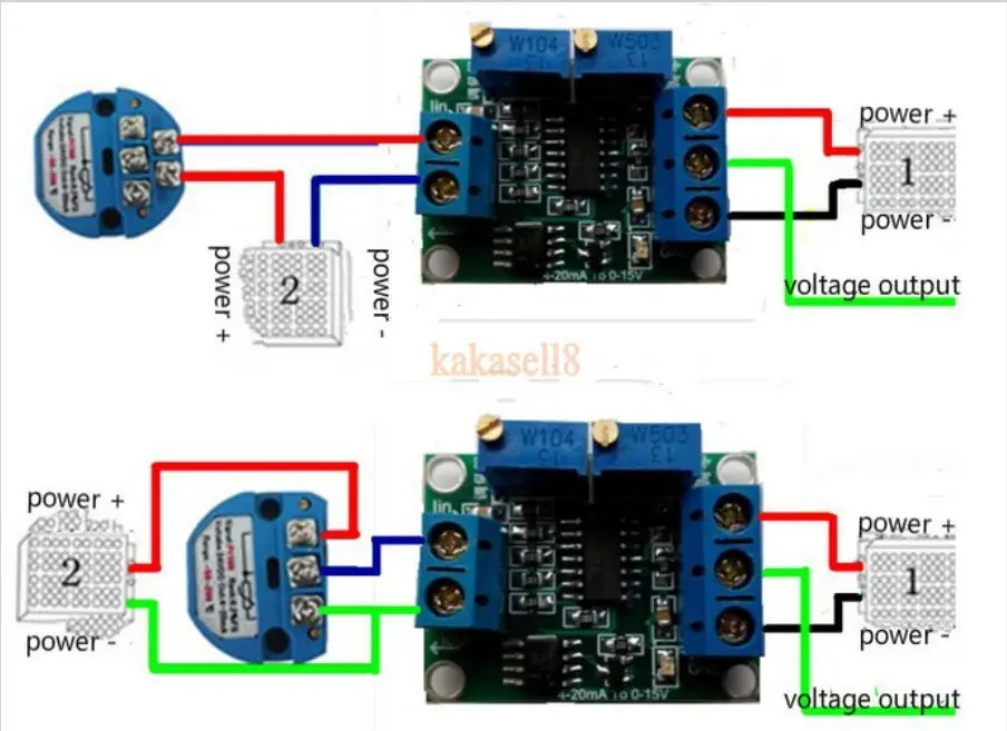 Преобразователь сигнала от тока до напряжения 4-20mA до 0-10 V 0-5 V