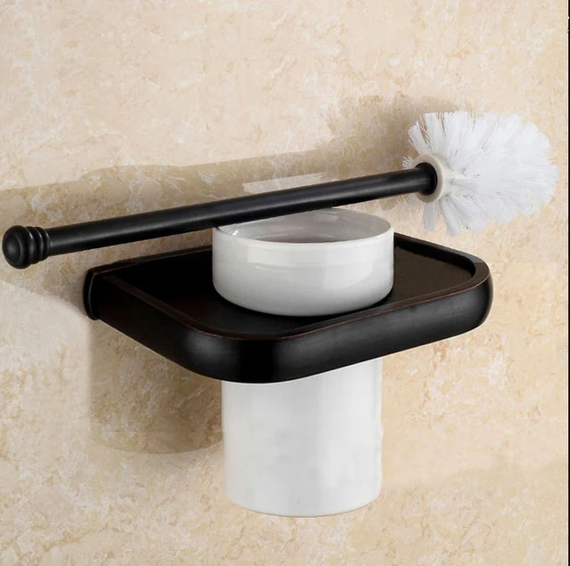 Oil Rubbed Bronze Toilet Brush Holder Set Bathroom European Oil Rubbed Bronze Toilet Brush Holder Set Bathroom European Bowl Black Copper