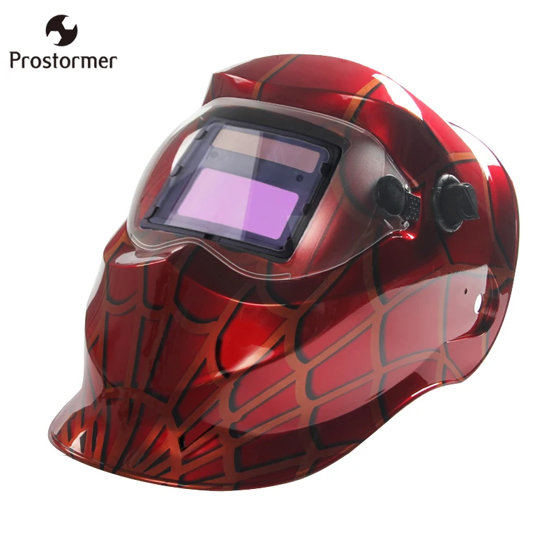

Prostormer Spiderman Skull Solar Auto Darkening Helm Welder Mask/welder Cap/Welding DIN 4 Welding Helmets