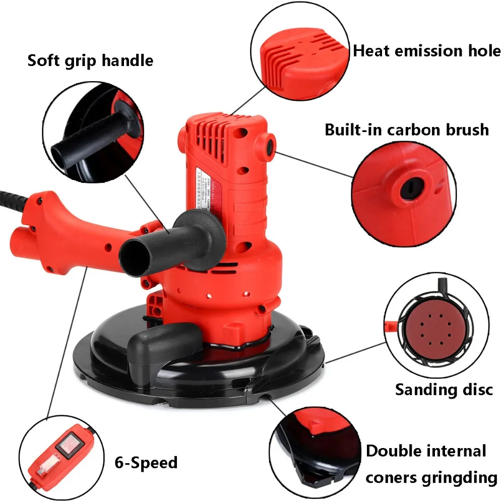 

AC220V 2600rpm Wall Grinding Machine Portable Dry Wall Sander With A Set Accessories Power Tools