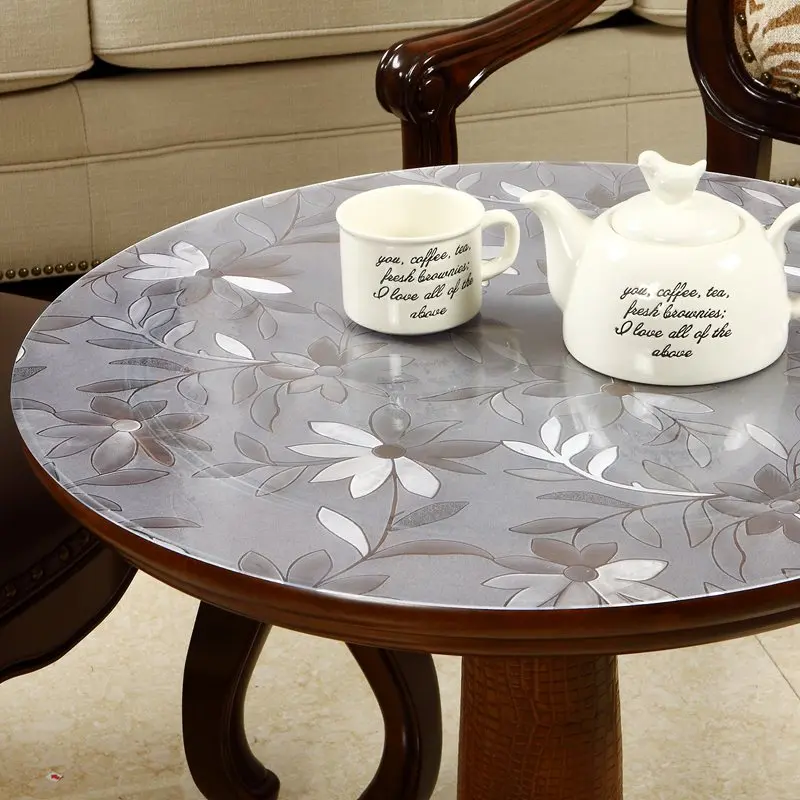  custom made Round Table mat Coffee tablecloth Scrub Soft glass PVC material waterproof Turntable ta