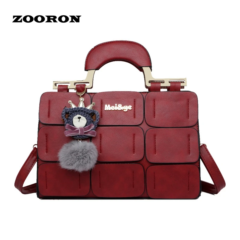  The new spring/summer 2017 women bag suture Boston bag inclined shoulder bag women leather handbags 