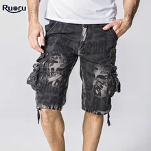 Ruoru камуфляжные шорты мужские в Военном Стиле мужские шорты кэжуал летние пляжные шорты новая мода уличная Homme карго шорты