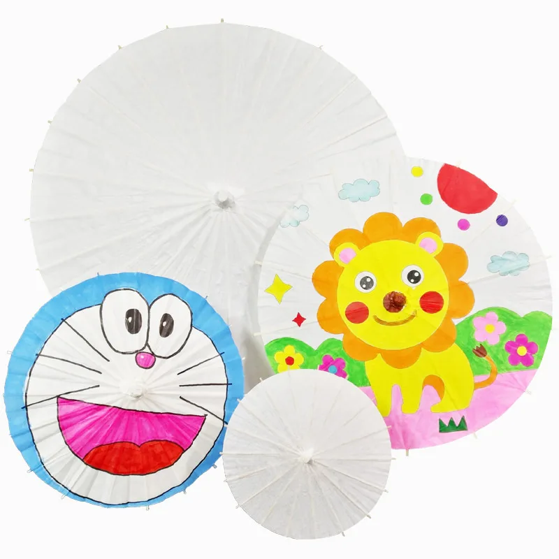 

Children DIY Blank Oil-paper Umbrella Craft Toy Umbrella White Kindergarten Art Painting Umbrella Hand-painted Handmade