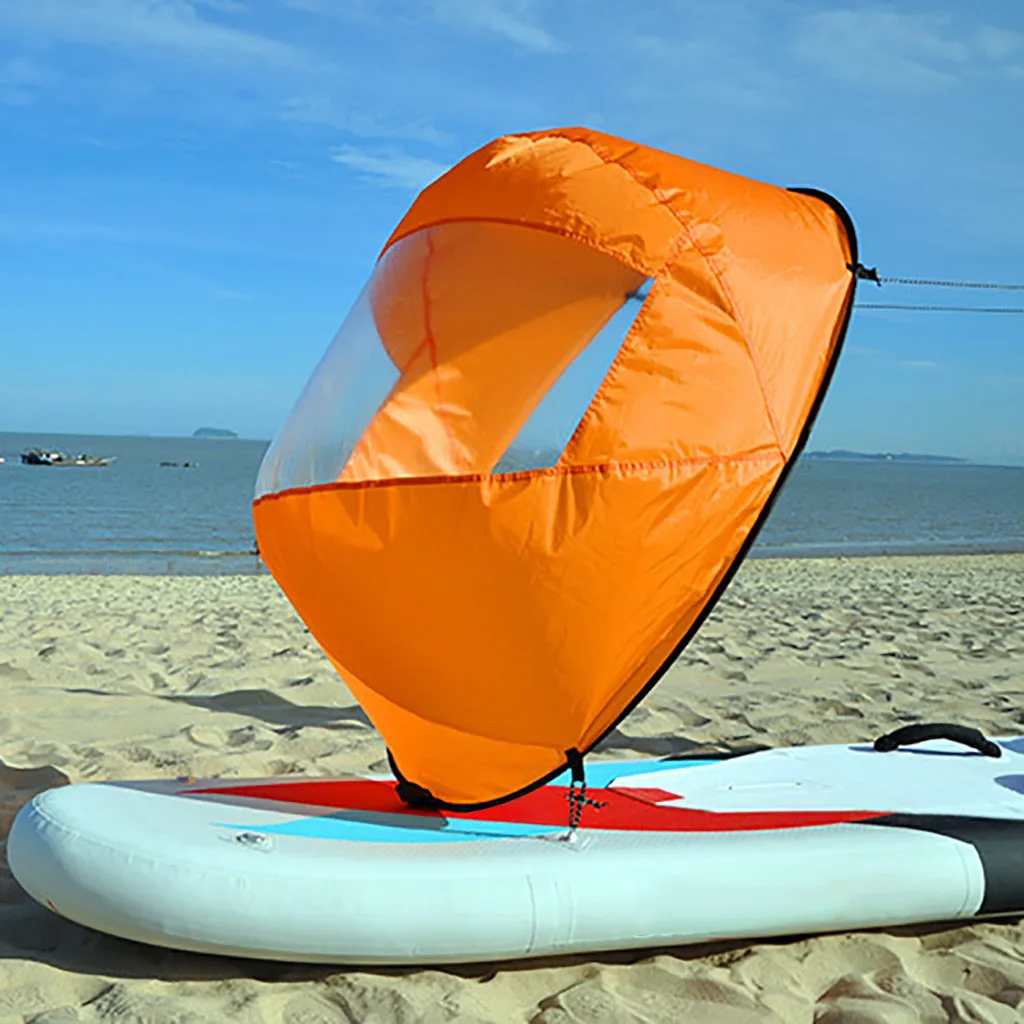 Orange Foldable Kayak Downwind Kit Popup Board Wind Paddle Boat Wind Sail Kayak Canoe Inflatable Boat Sailboat Accessories#g4