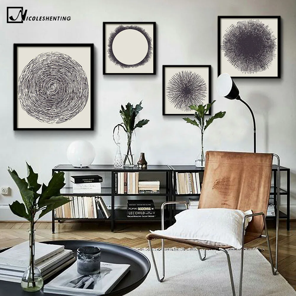 

NICOLESHENTING Grain of Wood Art Canvas Poster Minimalist Painting Abstract Picture Print Modern Home Living Room Decoration