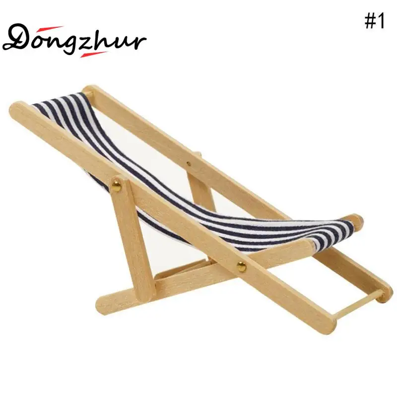 

Dongzhur Mini Beach Chair Red/blue/yellow Striped 1:12 Dollhouse Wooden Doll House Practical Cute Outdoor Loungers Beach Chair