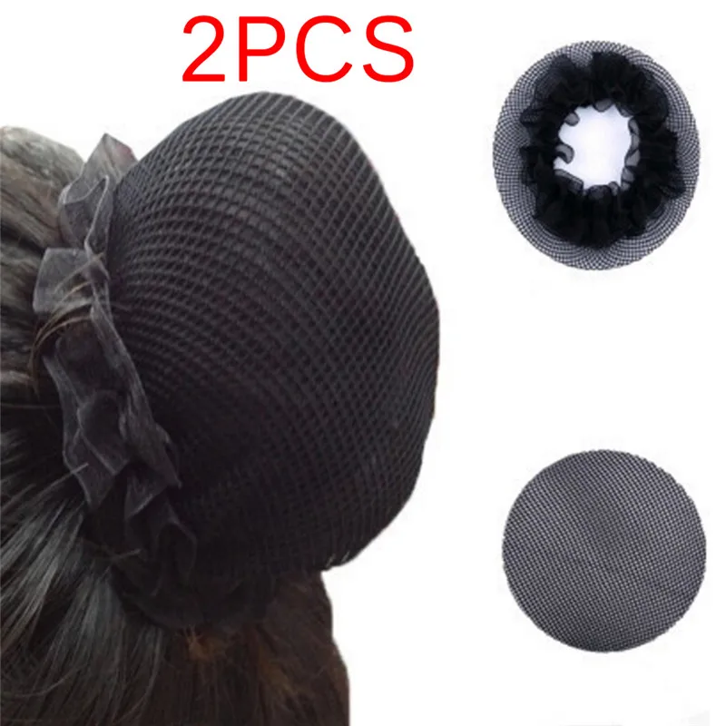

2Pcs 10 cm Women Ballet Dance Skating Snoods Hair Net Bun Cover Black High quality