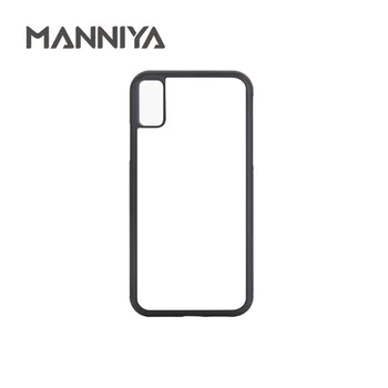 

MANNIYA Best Blank 2D Sublimation rubber TPU+PC Case for iphone X XS with Aluminum Inserts 10pcs/lot
