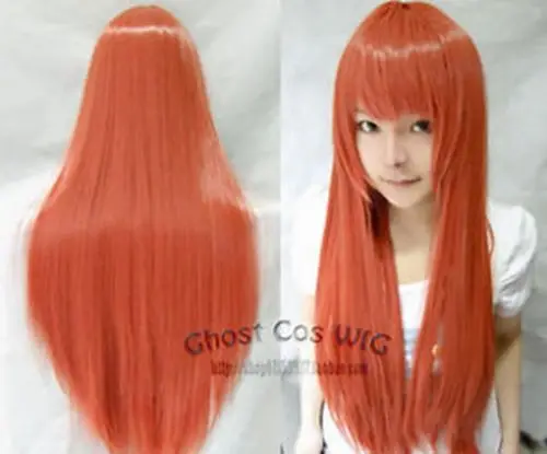 HOT Free Shipping &gt&gt&gt&gtCOS WIGS Long Soft orange Cosplay Straight Wig 1M |