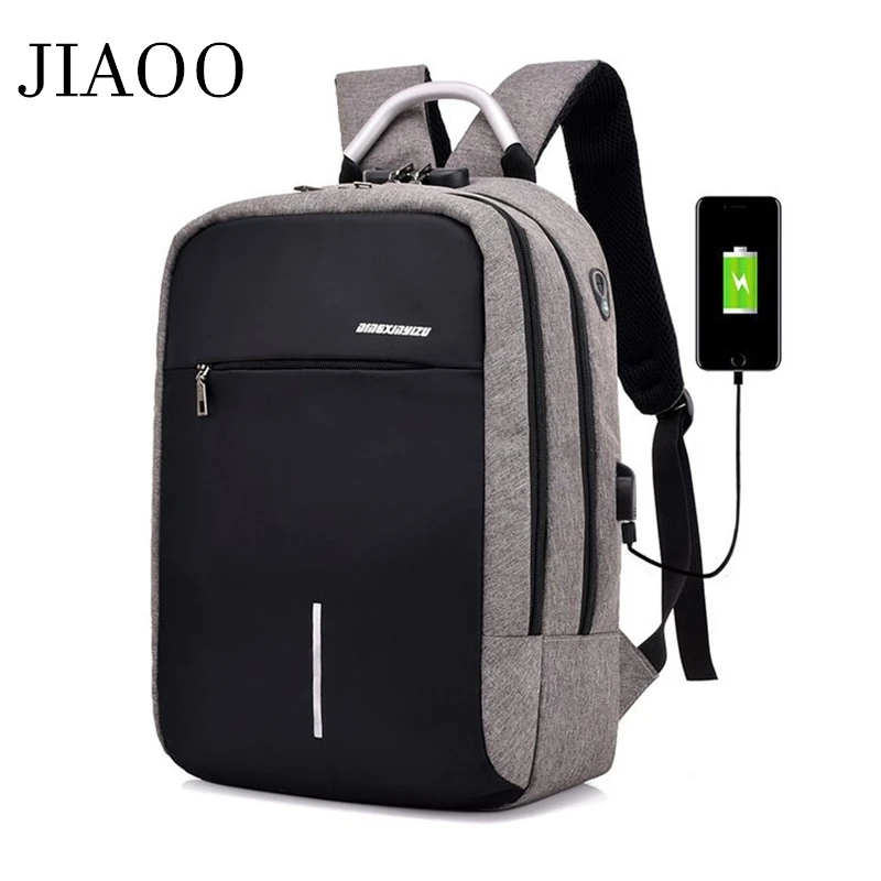 

JIAOO waterproof men's 15.6 inch laptop backpack usb charging anti-theft backpack Casual sports backpack men bag mochilas hombre