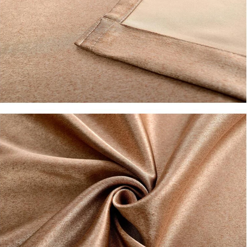 Шелковые однотонные блестящие жалюзи ткань занавеска для гостиной серый загар GIGIZAZA черный из нестандартного размера оттенок американский стиль для спальни