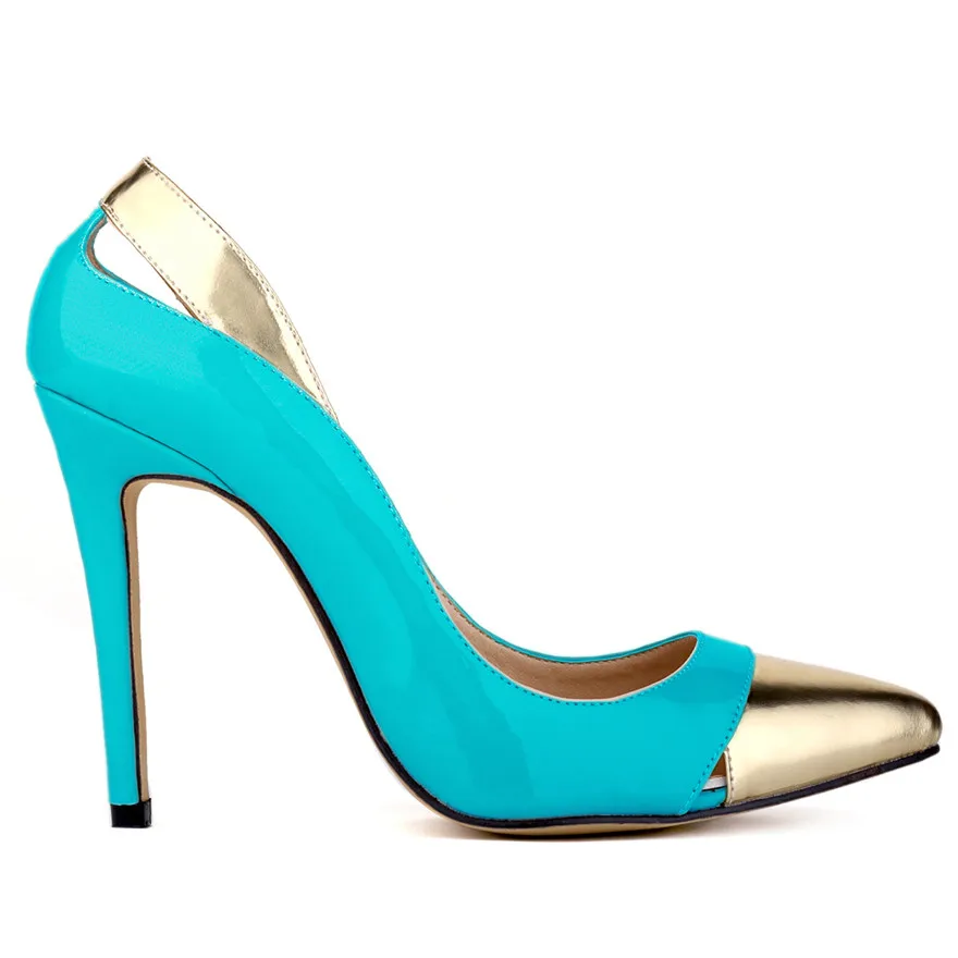 Размер 35-42, модные женские туфли-лодочки смешанных цветов из лакированной кожи г. Новые пикантные вечерние туфли с острым носком женская обувь на высоком каблуке