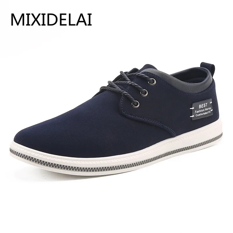 Brand Shoes Men Large Sizes 39-47 Mens Shoes Casual Lace Up Fashion flats Sneakers Men Black Men Shoes Leather Footwear