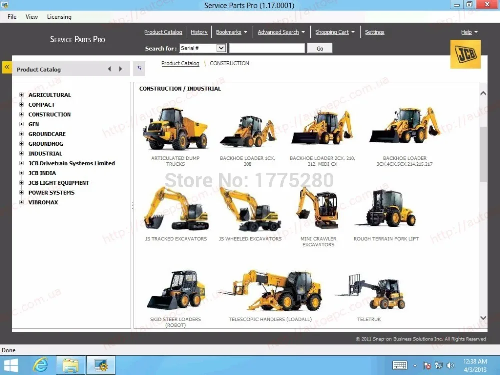 JCB Service Parts Pro 2015 Service Manual 2017 On