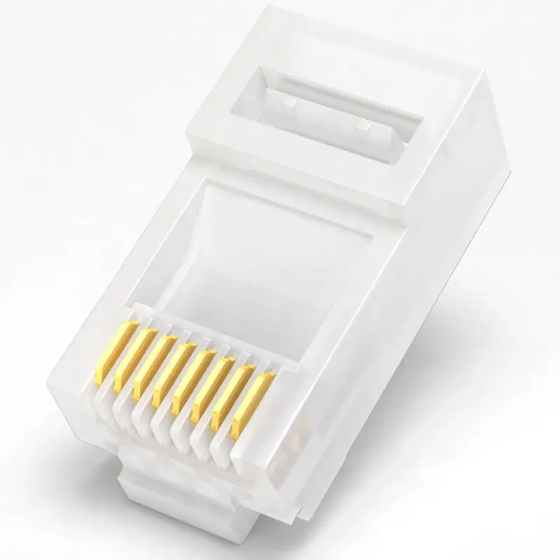

SAMZHE RJ45 Connector Cat5e RJ45 Gigabit Ethernet 8p8c Gold-Plated Copper Shell Network Connectors Durable 100pcs/lot