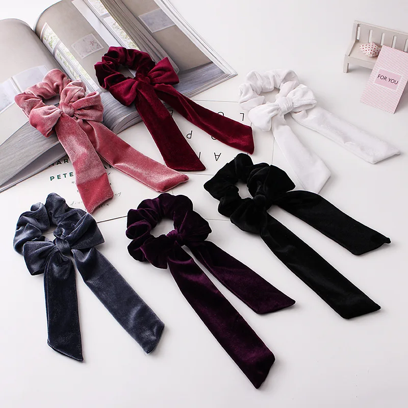 

Luxury Women Accessories Elastic Hair Bands Soft Velvet Hair Scrunchie Ponytail Holder Stretchy Hair Tie