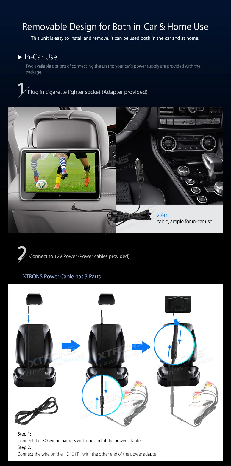 XTRONS активные Портативные Мониторы 10," HD цифровой TFT емкостный сенсорный экран 1080P видео подголовник автомобиля dvd-плеер IR+ 2 Наушники