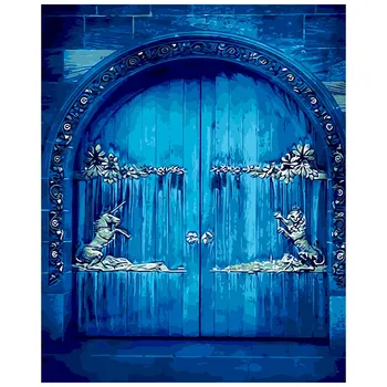 

Gate imagination of the door Oil Painting picture By Number Digital Picture Coloring by hand Unique room Gift Home Decoration