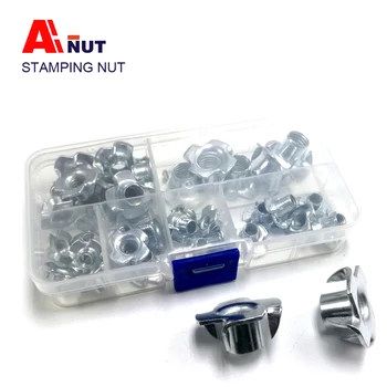 

m3-m10 stamping T nut kit , 50pcs/kit wood furniture insert T-nut , din1624 four prongs claw nut ,Furniture fasteners nuts T0207