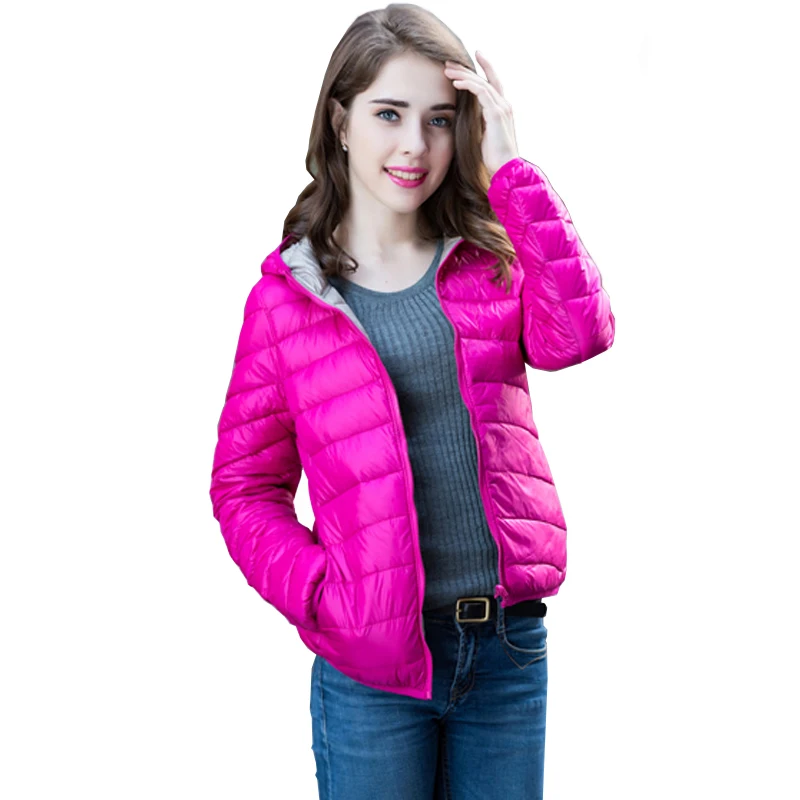 Fitaylor, женский ультра легкий пуховик, двухсторонняя Двусторонняя Куртка размера плюс 4XL, Женская пуховая куртка с сумкой для путешествий