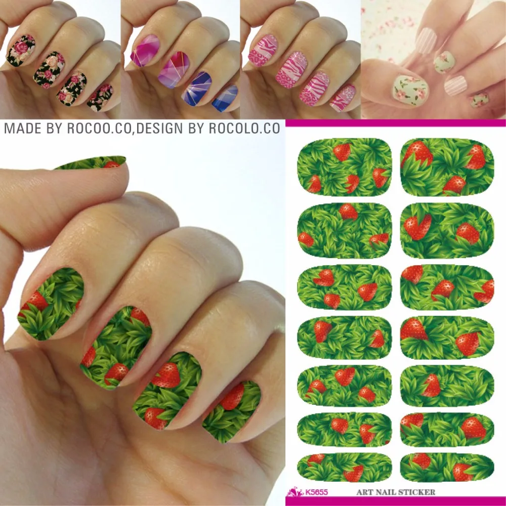 Rocooart K5655 Fresh Fruit Water Transfer Nails Art Sticker Strawberry