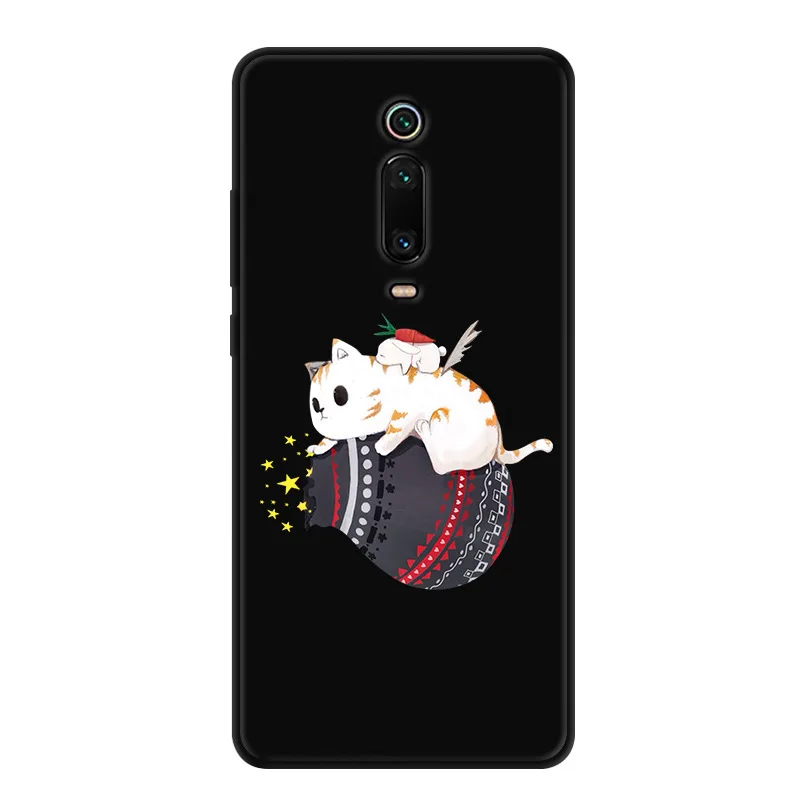 For Xiaomi Mi 9T Case Mi 9T Pro Cartoon Printed Soft Black Bumper Silicone TPU Cover For Xiaomi Mi 9T Pro mi9T 9 T Phone Cover