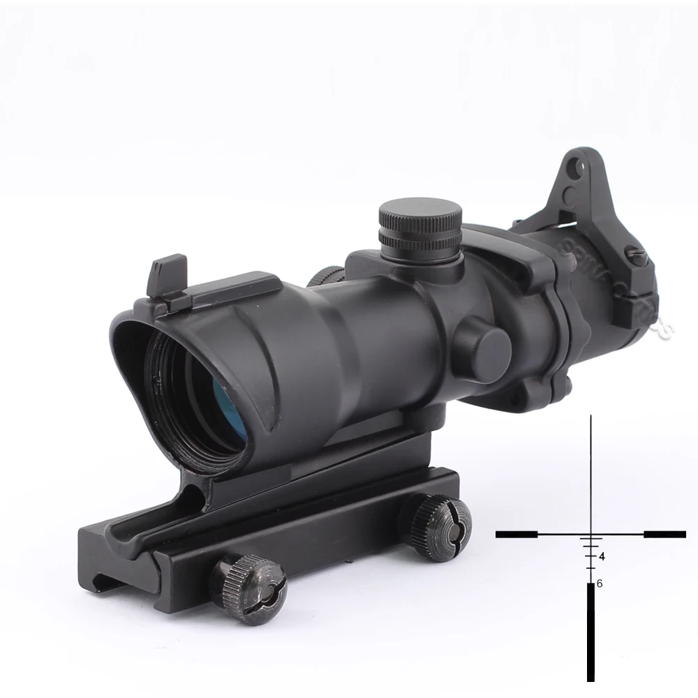 

Tactical ACOG 4X32 Red/Green Scope Sight Hunting Metal Sight w/4x Magnification with light