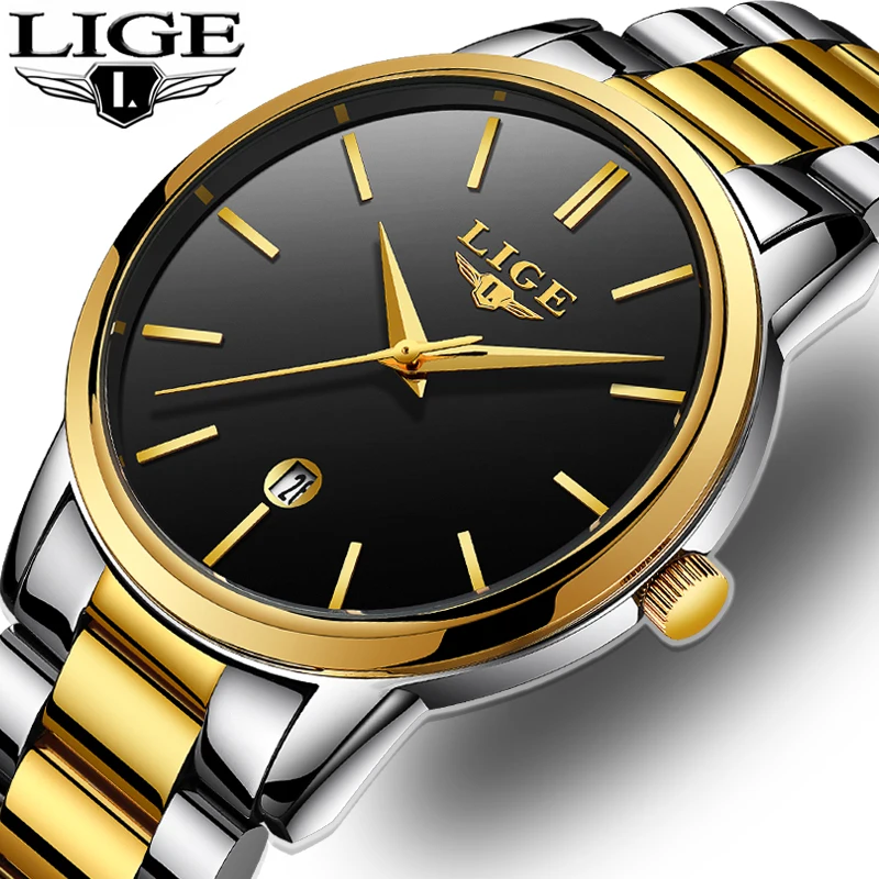 

2018 LIGE Mens Watches Top Brand Luxury Military Quartz Watch Men Waterproof Stainless Steel Sport Wristwatch Relogio Masculino