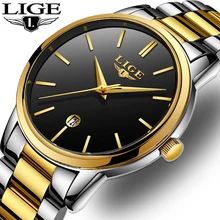 2018 LIGE Mens Watches Top Brand Luxury Military Quartz Watch Men Waterproof Stainless Steel Sport Wristwatch Relogio Masculino