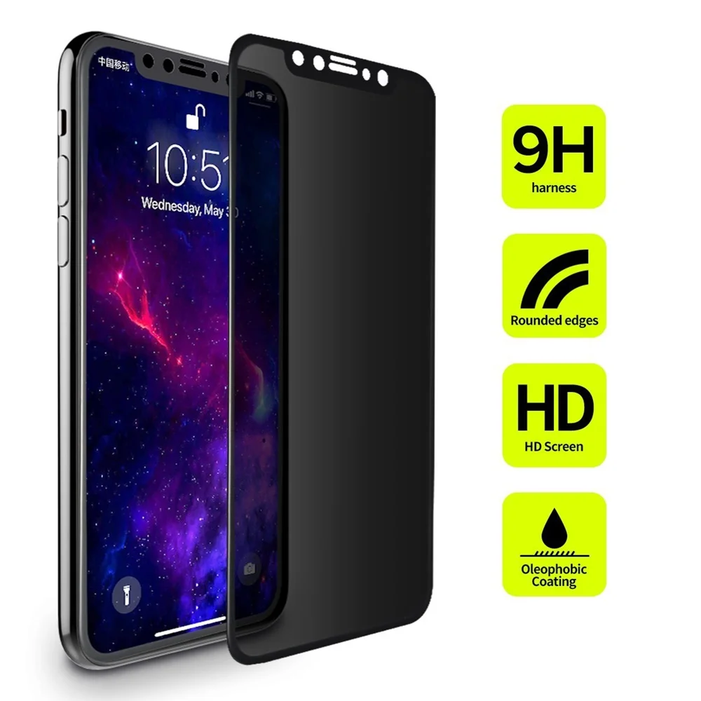 COOLTODAY 3D AntiSpy Tempered Glass Full Curved Screen Protector For