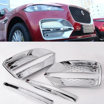 

4Pcs ABS Chrome Front Fog Lamp Frame Cover Trim For Jaguar F-Pace f pace X761 2017 Car-Styling Car Accessories