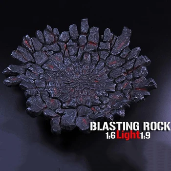 

18DT01 1/6 Scale Figure Scene Accessories Blasting Rock Base Stand Platform Detachable with Light Model for 12'' Action Figure